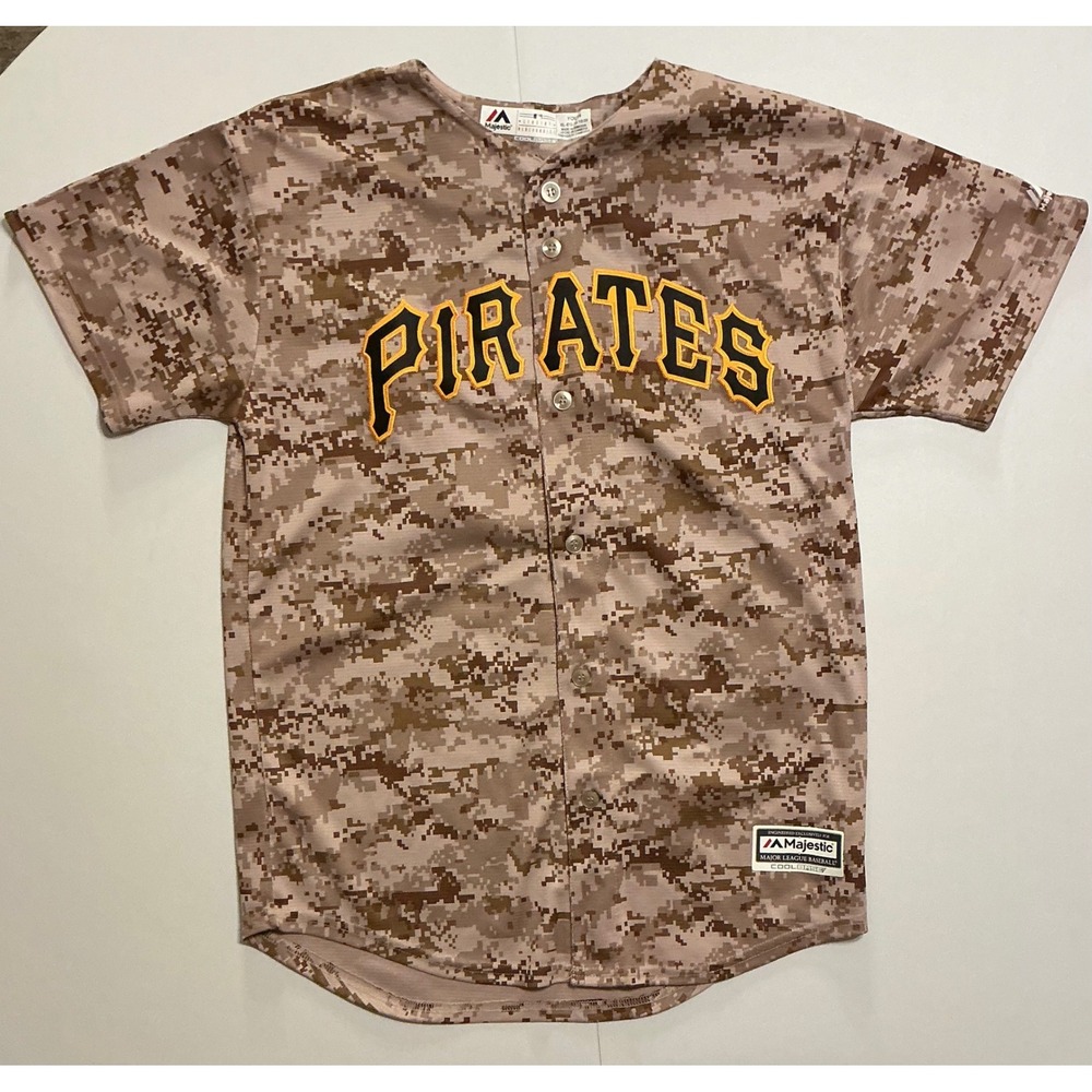 Majestic Pittsburgh Pirates JP Howell 3 Youth XL Camo Baseball Jersey Cool Base